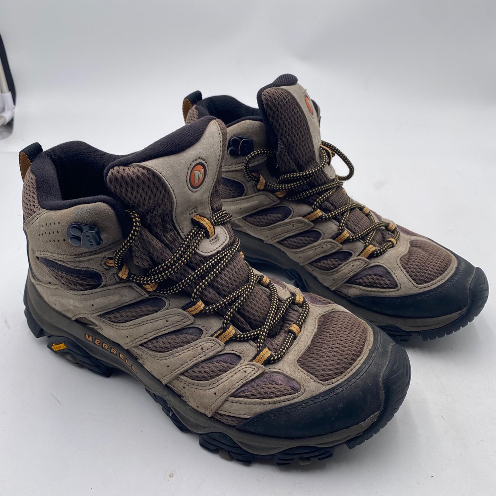 Merrell Moab 2 Mid Hiking Boots Mens 9.5 Walnut Brown Suede Vibram Trail J035869